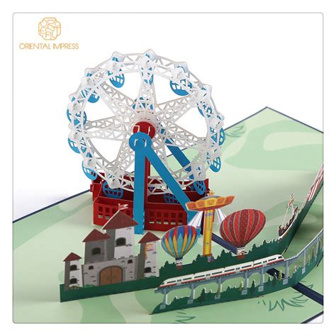 Creative D Ferris Wheel Pop Up Greeting Card Amusement Park Birthday