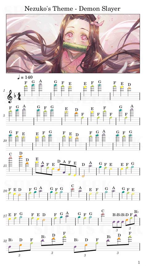 Nezuko's Theme - Demon Slayer | Easy Sheet Music