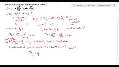 M1 Lec2dperiodic And Non Periodic Signals Problem Solving Section Youtube