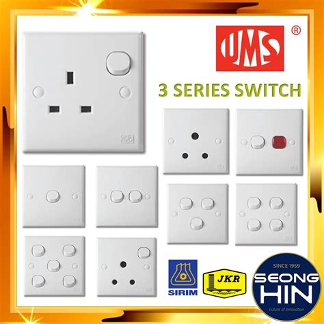 Ums Switch 3 Series Switches And Socket Outlet White Suis Plug Soket Shopee Malaysia