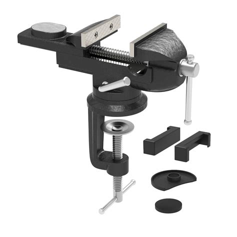 Universal Table Vise 3 Inch, Bench Clamp 360° Swivel Base Quick Adjust Home Vise Clamp-on Vise ...