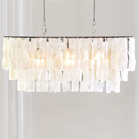 Large Rectangle Hanging Capiz Pendant Pendant Lighting Dining Room