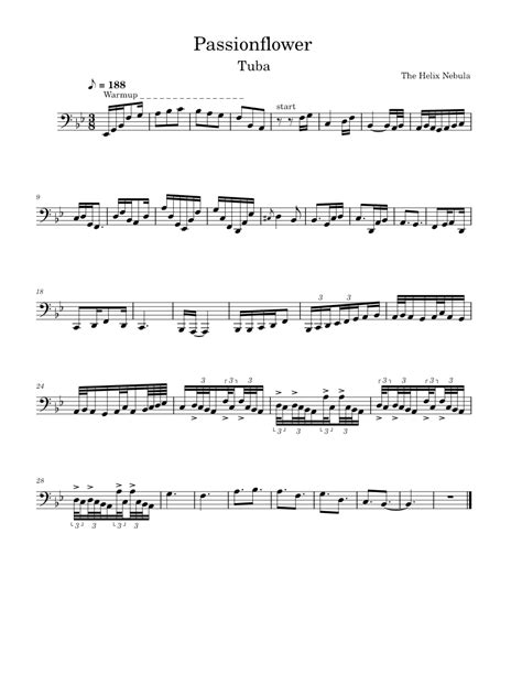 Passionflower Tuba Solo Sheet Music For Tuba Solo