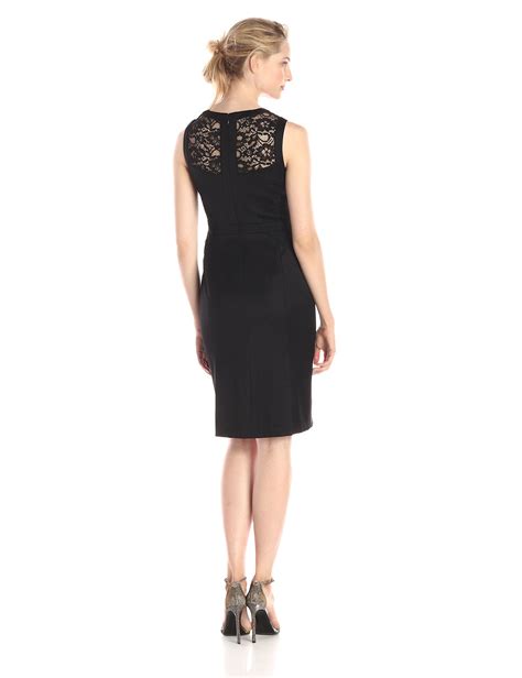 Anne Klein Womens Sleeveless V Neck Lace Cocktail Dress Black 2 Read