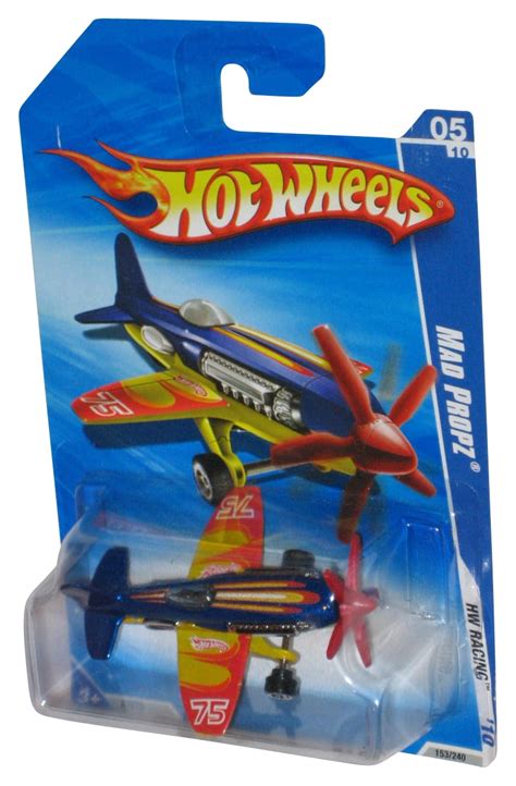Hot Wheels HW Racing Blue Yellow Mad Propz Toy Plane Walmart