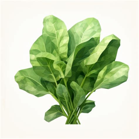 Premium Photo Spinach Leaf Illustration On White Background