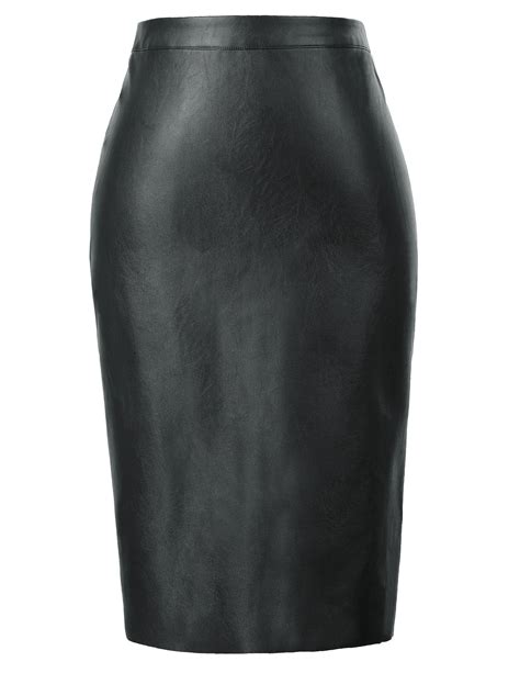 Buy Women Synthetic Leather Skirt Sexy Fitting Solid