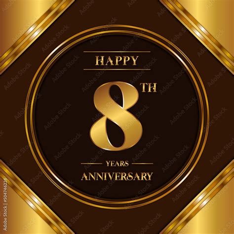 8 Years Anniversary Logotype Anniversary Celebration Template Design For Booklet Leaflet