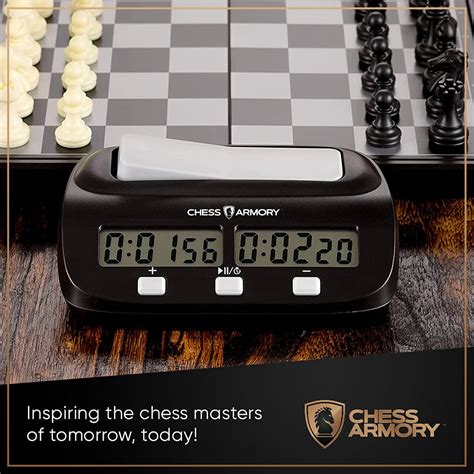 Chess Armory Digital Chess Clock Portable Timer With Tournament And