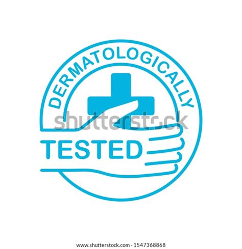 Dermatologically Tested Stamp Human Hand Medical Stock Vector Royalty