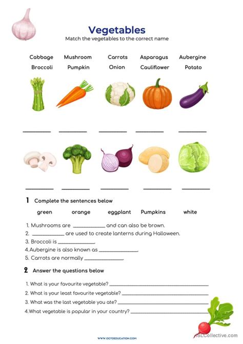 Vegetables English Esl Worksheets Pdf And Doc