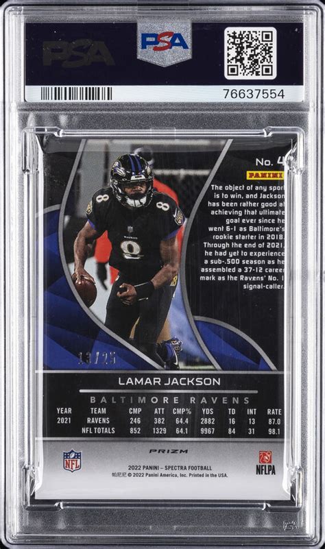 Panini Spectra Meta Lamar Jackson Psa Ebay