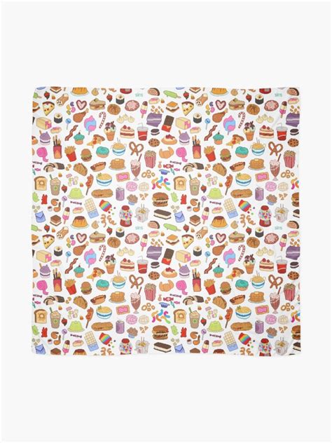 Cute Pixel Junk Food Scarf For Sale By Siins Redbubble