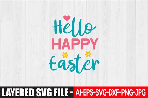 Hello Happy Easter SVG Design Graphic By GraphicMart Creative Fabrica