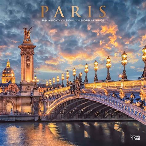 Paris X Inch Monthly Square Wall Calendar Foil Stamped