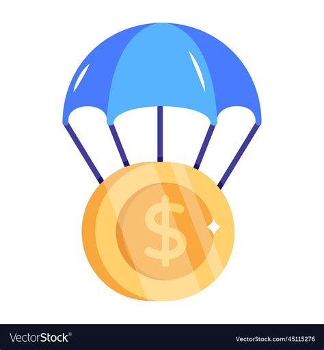 Check This Flat Icon Of Dollar Airdrop Royalty Free Vector