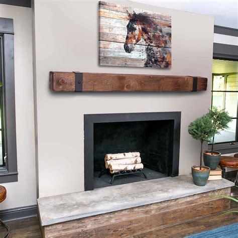 Mantel With Metal Straps Fireplace Mantel X Mantle Rustic