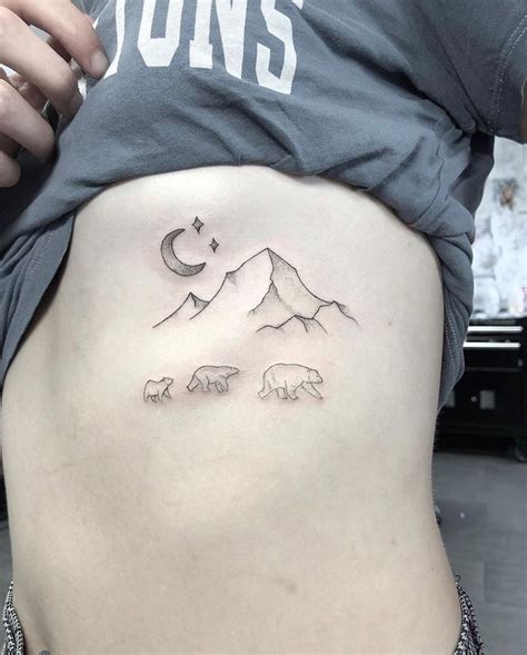 Mountain moon and bears illustration tattoo hon tattoo – Artofit