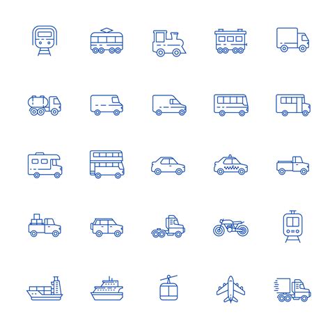 Transportfahrzeug Symbol Im Umrissenen Stil Geeignet Für