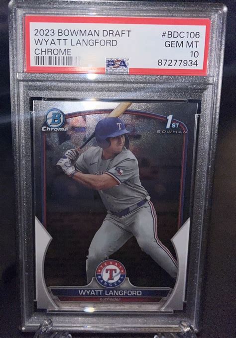 Bowman Draft Wyatt Langford Chrome St Psa Gem Mint Rangers