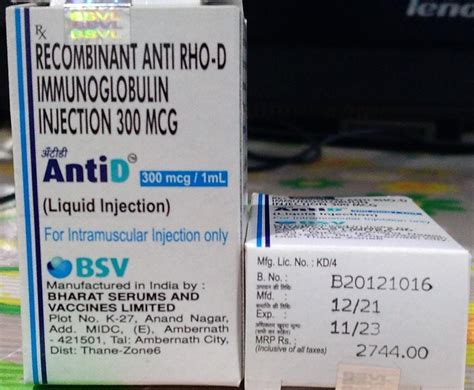 Anti D Recombinant Anti Rho D Immunoglobulin Injection Mcg Bharat