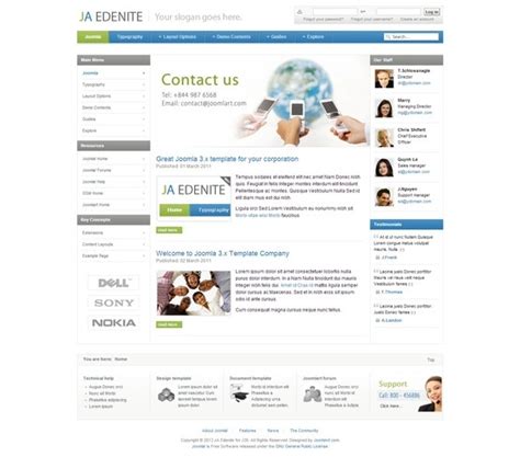 Ja Edenite Joomla Business Corporate Template Based On T V