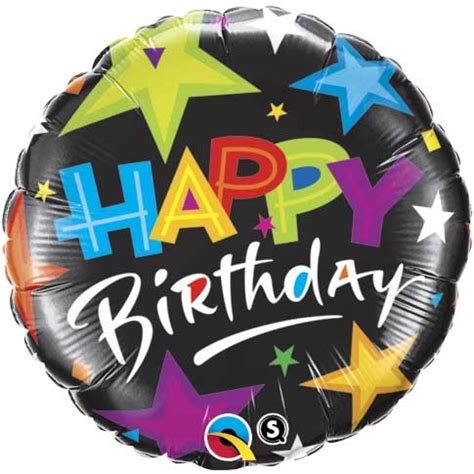 Qualatex Happy Birthday Stars Microfoil Helium Balloon Plaza Toymaster