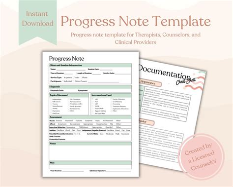 Progress Note Template Therapy Note Template Mental Health Therapy Note Counseling Therapy Note