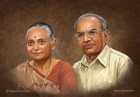 Couple Digital Portrait Painting On Canvas By Oilpixel Painting Art