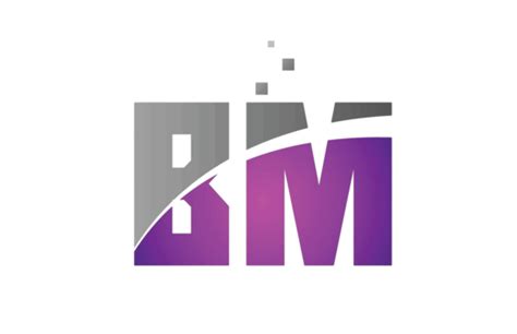 Logo Combination Of B And M In Black And White Alphabet Letters Vector