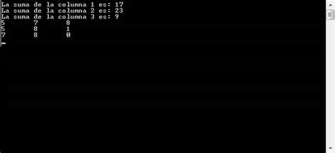 Arrays VisualStudio C Suma De Columnas Matriz Tutorias Co