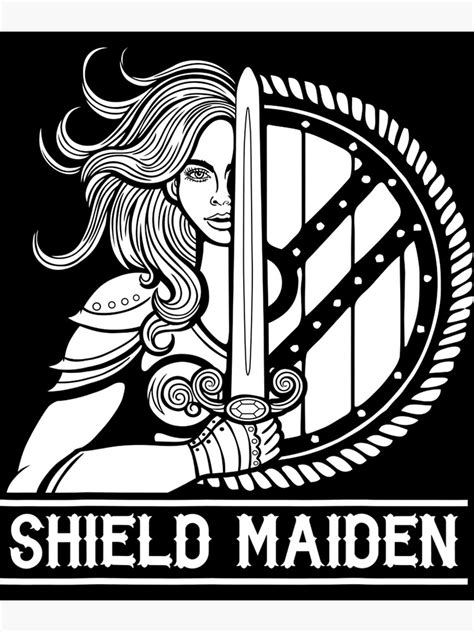 Viking Shield Maiden Female Warrior Norse Mythology Poster For Sale