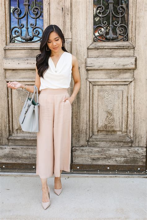 Wide Leg Cropped Pants Outfit For Work Color Chic