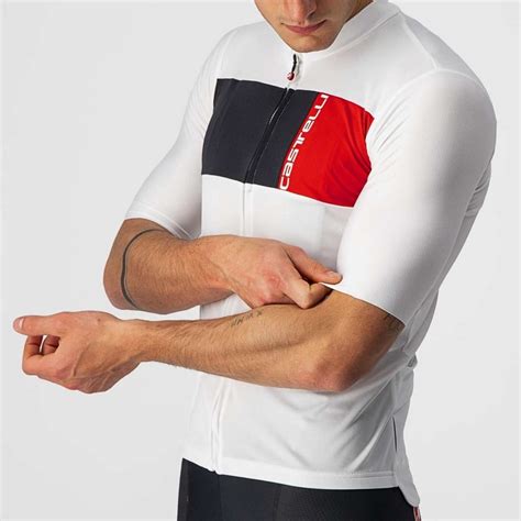 CASTELLI BIKE JERSEY PROLOGO 7 IVORY LIGHT BLACK RED FOR MEN