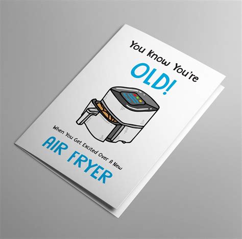 Funny Birthday Card Air Fryer Joke Kitchen Gadget Lover For Him Her