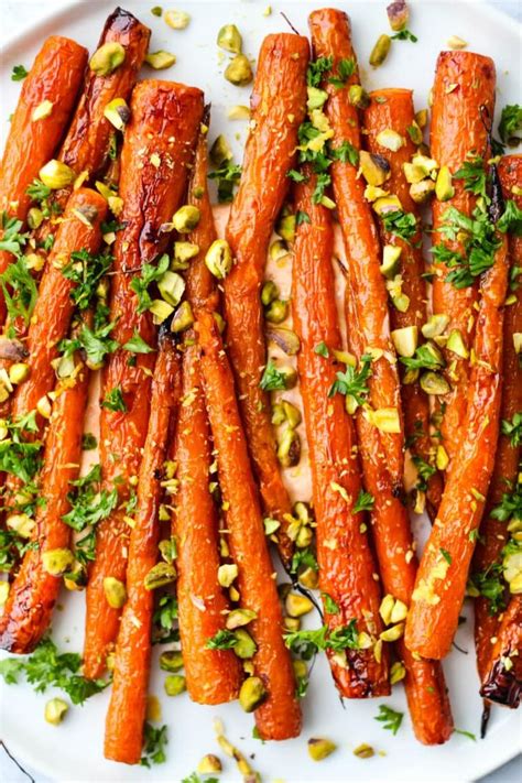 Maple Roasted Carrots With Harissa Yogurt Walder Wellness Dietitian Recipe Carrots Side