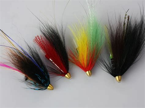 40 Stks Tube Fly Cone Heads Zwartroodgroen Zalm En Zeeforel Flies