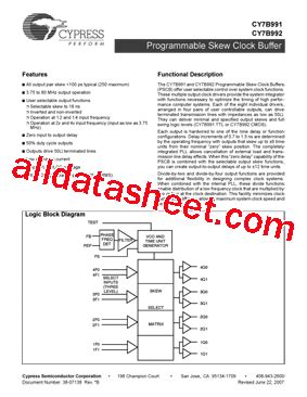 Cy B Jct Datasheet Pdf Cypress Semiconductor