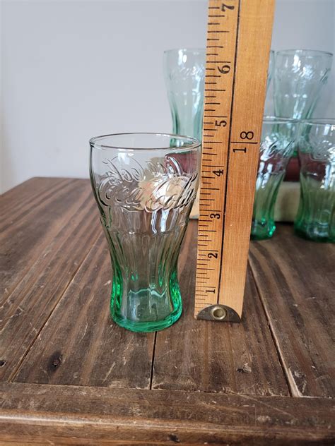 Vintage Libbey Coca Cola Green Glass Tumblers Set Of 2 Green Etsy México