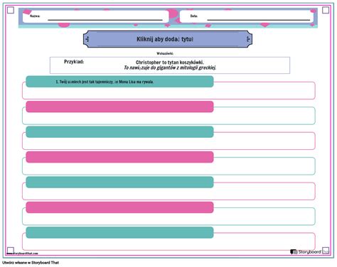 Arkusz Identyfikacja Źródła Aluzji Storyboard par pl examples