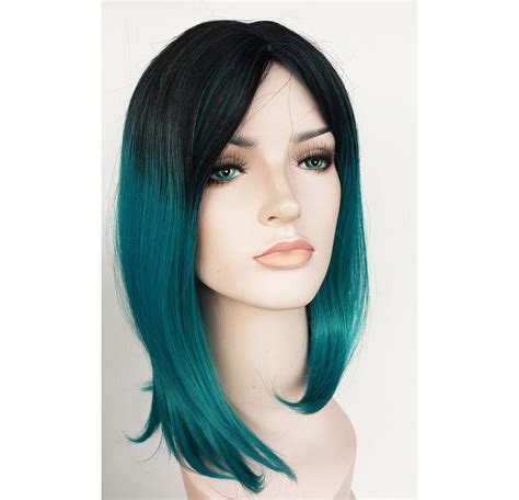 Black And Turquoise Ombre Hair