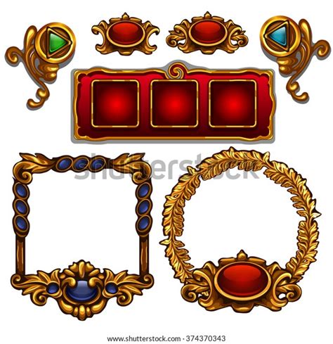 Gold Frames Accessories Vector Illustration Stock Vector Royalty Free 374370343 Shutterstock