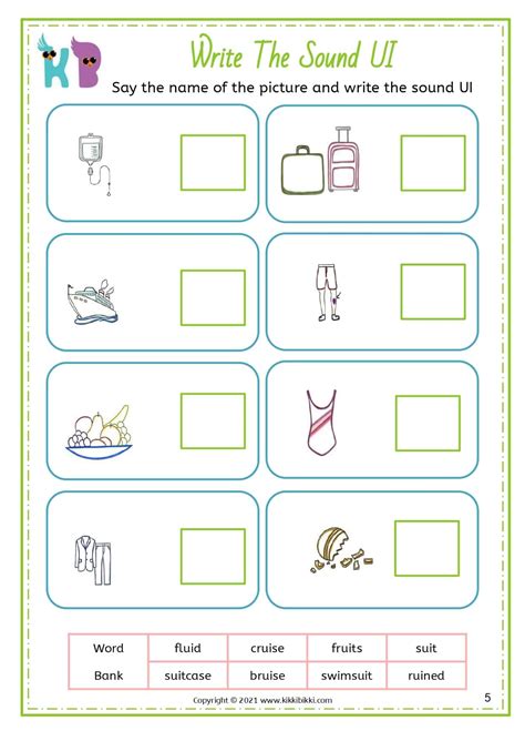 Ui Words Kindergarten Worksheet Free Phonics Printable