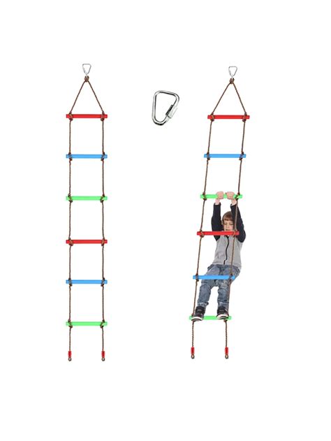 Climbing rope ladder children's tree swing, 7.2 foot rope ladder; Steel