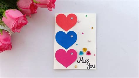 How To Make Miss You Card Handmade Miss You Card Idea Youtube