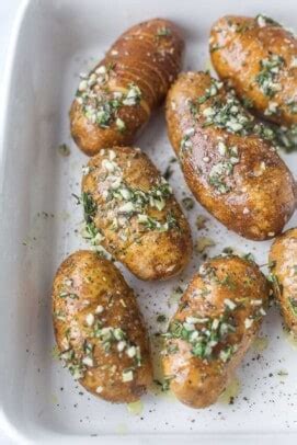 Garlic Herb Hasselback Potatoes | Joyful Healthy Eats