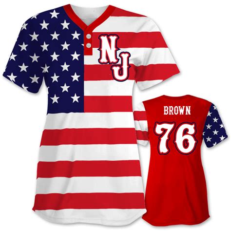 Patriotic Softball Jersey Wear The American Flag Team Sports Planet