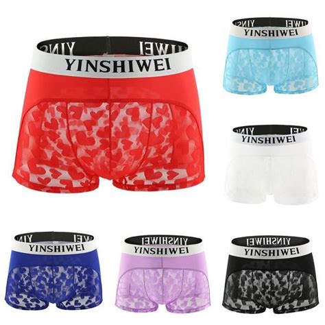 Hommes Sexy Sous V Tements Lettre Imprim Boxer Briefs Shorts Bulge