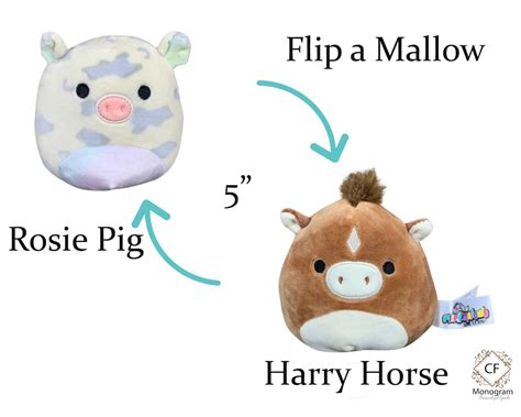 Personalized Squishmallow Flip a Mallow Rosie Pig Harry Horse 5 Inch ...