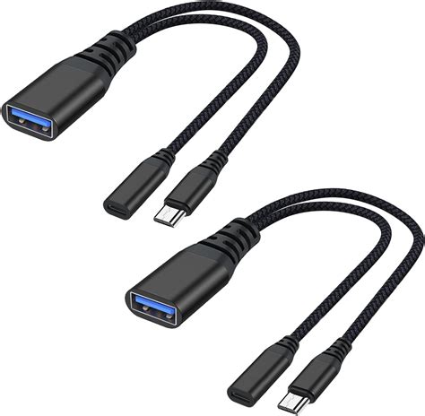 Areme 2 Pack Otg Cable Adapter For Fire Tv Stick 4k Powered Micro Usb To Usb Otg